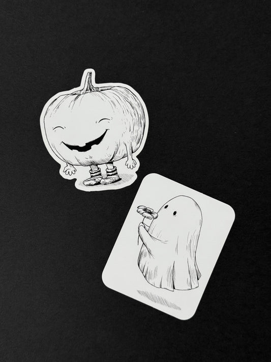 Pumpkin and Ghost Sticker Pack